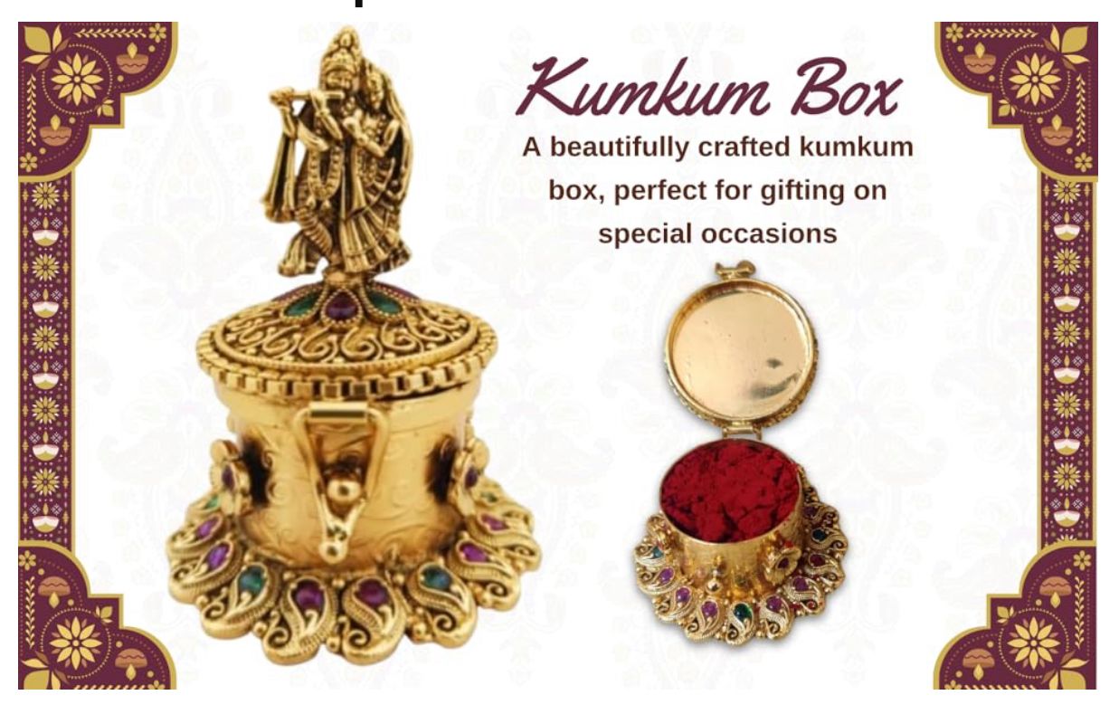 kumkum box brass